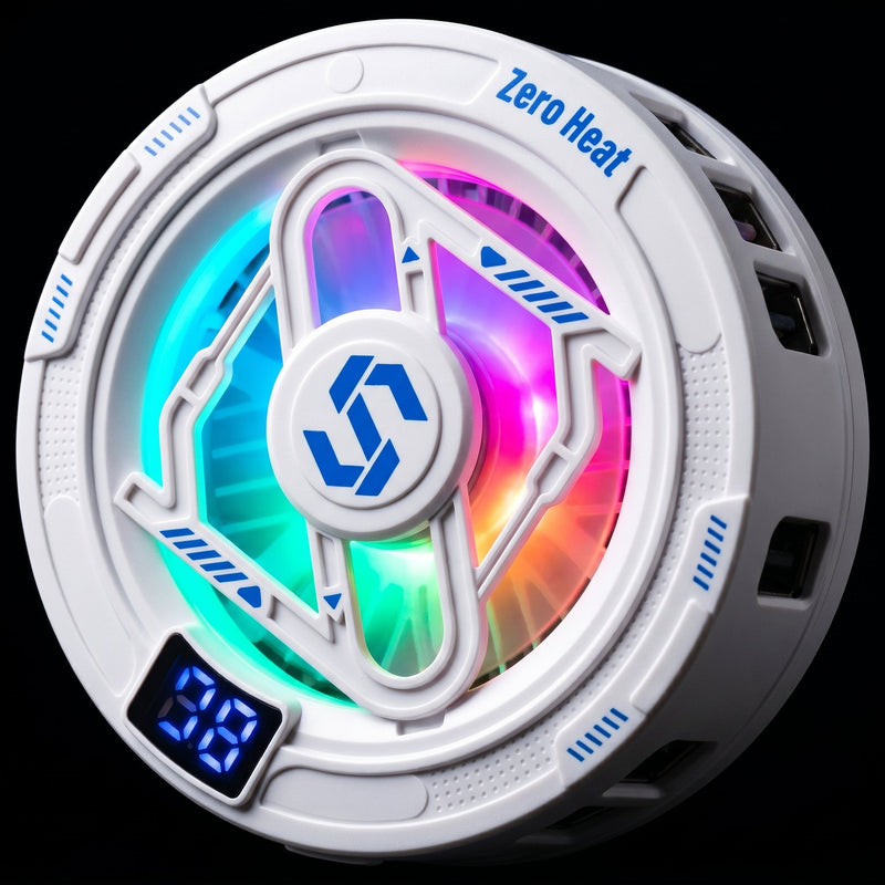 Magnetic Phone Cooler – Semiconductor Turbo Cooling Fan with RGB Lights, USB-C Radiator for Mobile Gaming (iPhone & Android)