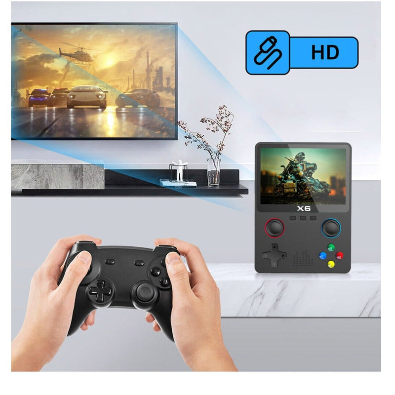X6 Retro Handheld Game Console – 3.5'' IPS Screen, 10,000+ Games, 11 Emulators, WiFi & TV Output