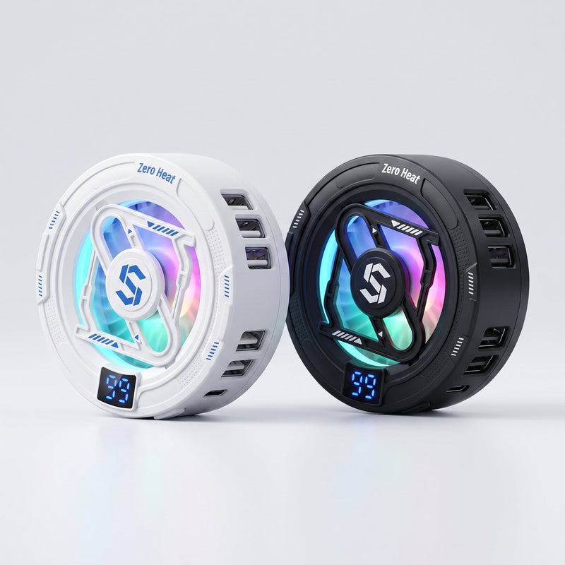 Magnetic Phone Cooler – Semiconductor Turbo Cooling Fan with RGB Lights, USB-C Radiator for Mobile Gaming (iPhone & Android)