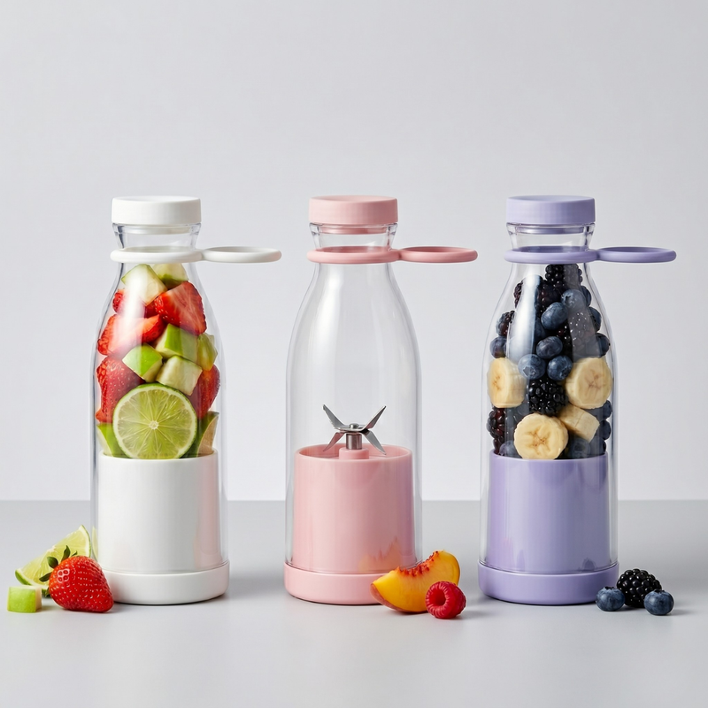 Fresh Juice Portable Blender – USB Rechargeable Personal Smoothie Blender 350ml, 4 Stainless Steel Blades