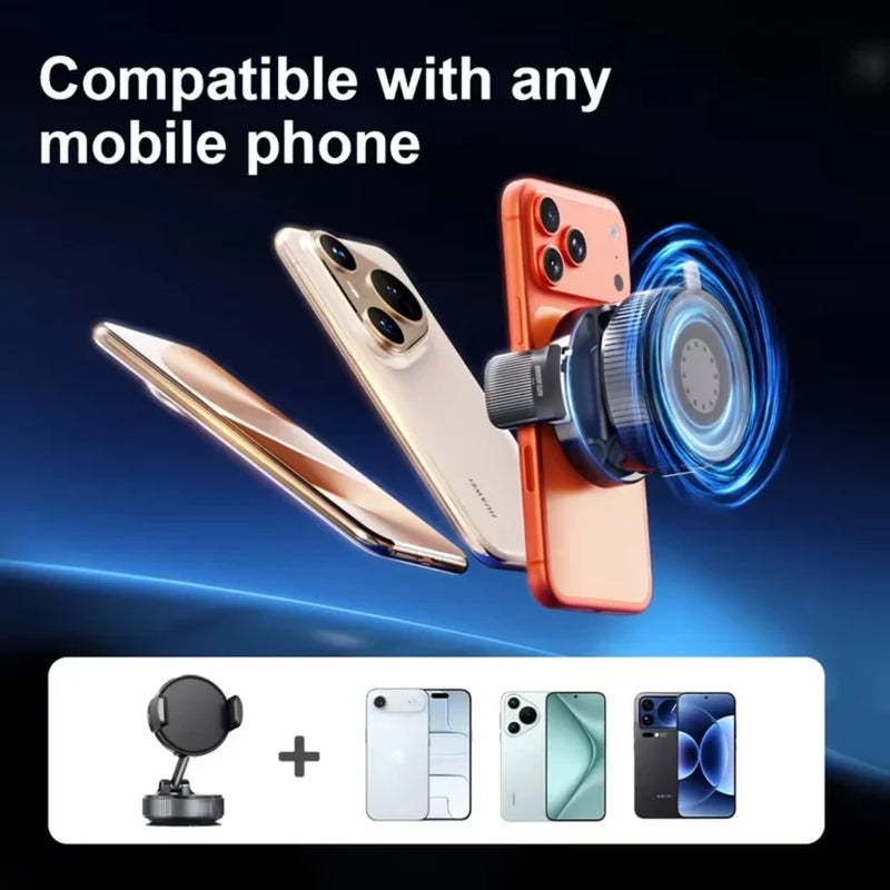 360° Vacuum Magnetic Phone Holder — Foldable MagSafe Car Mount & Desk Stand