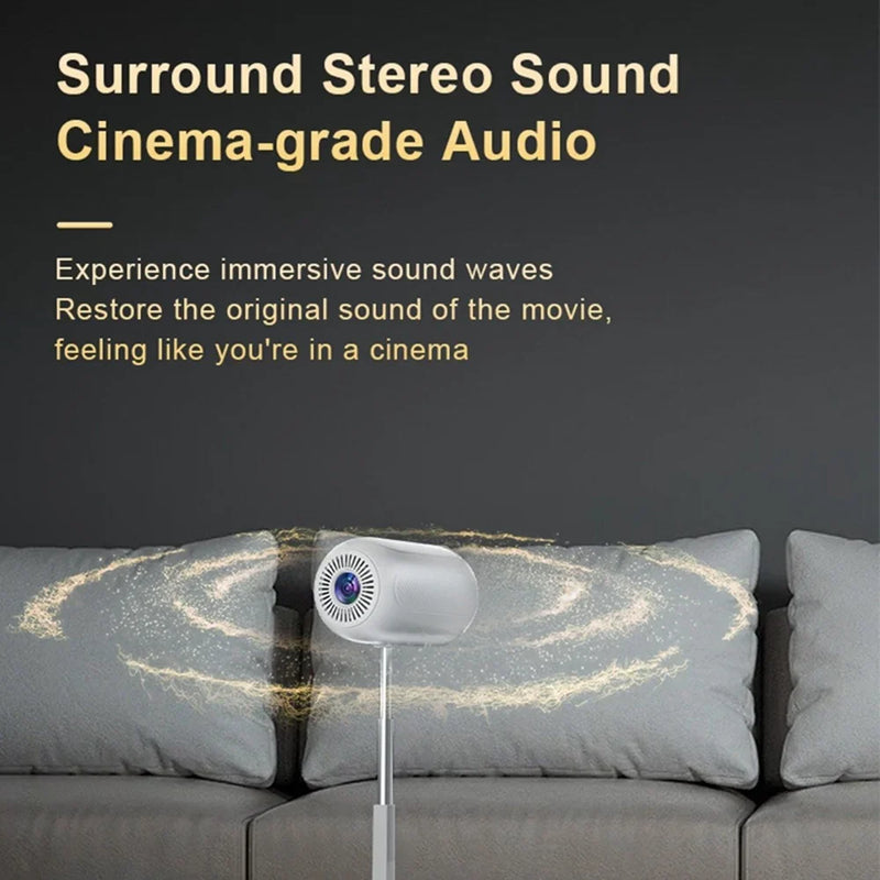 AI Smart Mini Projector with Auto Focus & Android 13 – 4K Supported Portable Home Cinema Projector