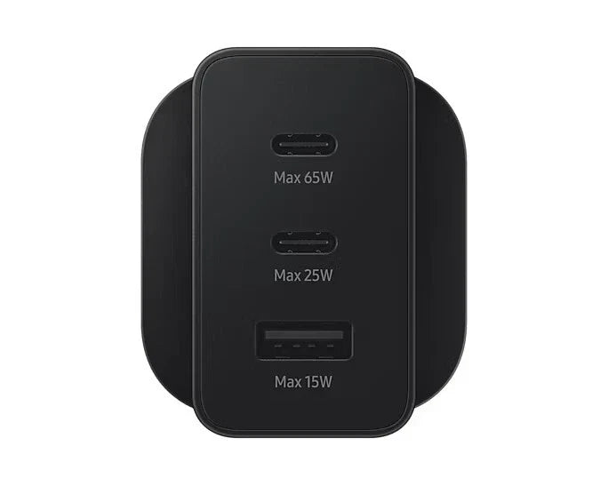 65W Triple Port Fast Charging Wall Adapter – 2 USB-C + 1 USB-A UK Plug