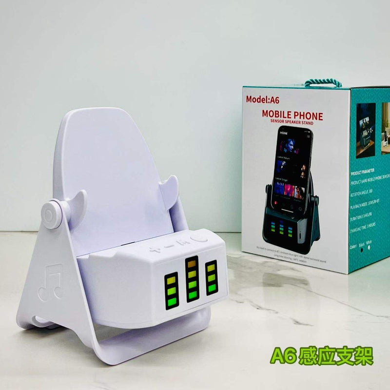 Smart Audio Phone Stand Speaker – Portable Desktop Mobile Holder with Built-in Wireless Speaker for Live Streaming, Video Calls & Entertainment