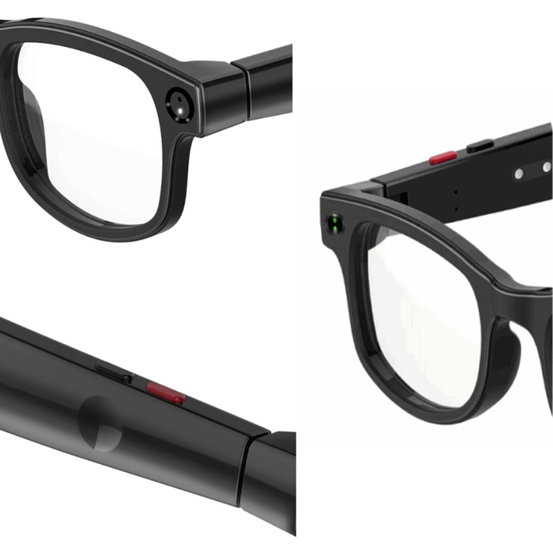 AI Smart Glasses AIMB-G1 — 8MP Camera, Bluetooth Speakers & Voice Assistant (3 Lens Sets)