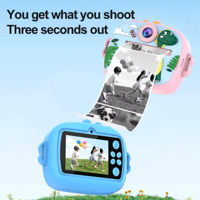 Kids Instant Thermal Print Camera — 1080P Video, 20MP Photo, Games & Music