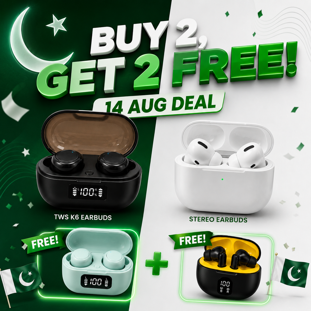 🎧 Buy 2, Get 2 FREE — Ultimate Earbuds Bundle