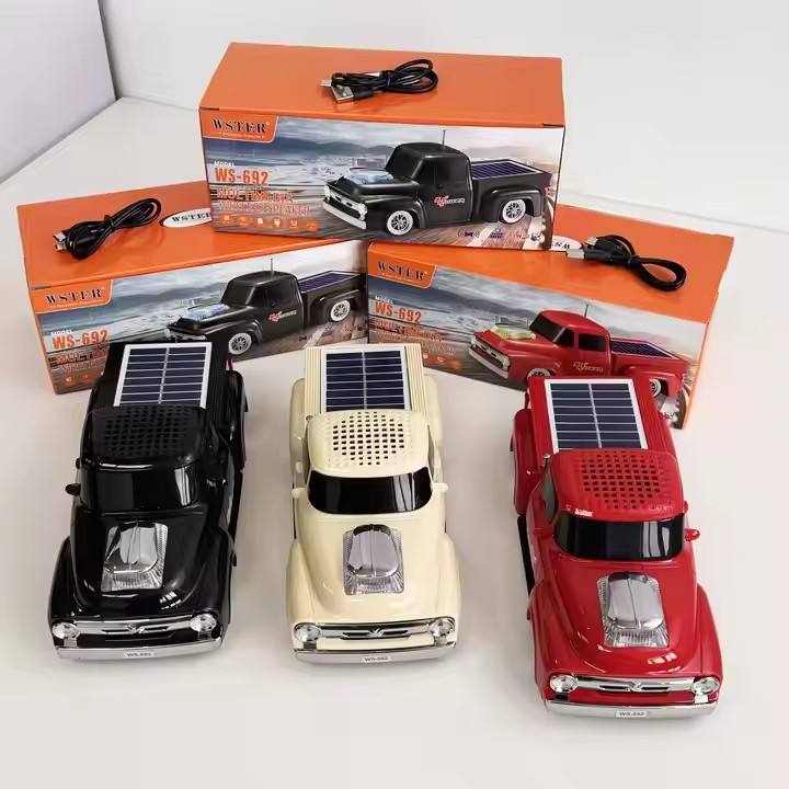 Truck Bluetooth Speaker WS-692 — Solar Charging, LED Lights, TWS, FM Radio