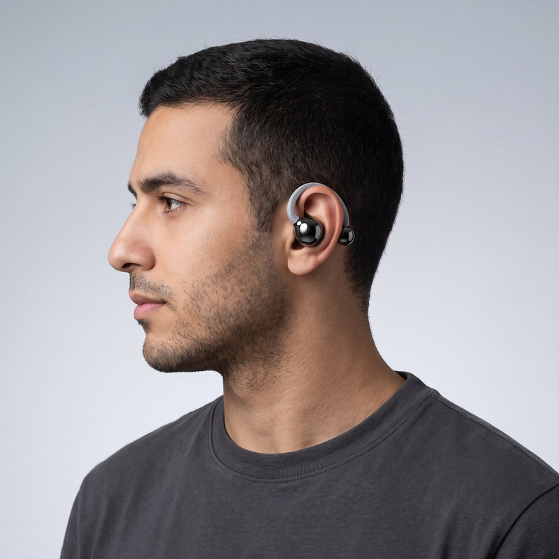 Clip-On Bluetooth Earphones – Open Ear Wireless Earbuds with Charging Case (BYZ S625, 30H)