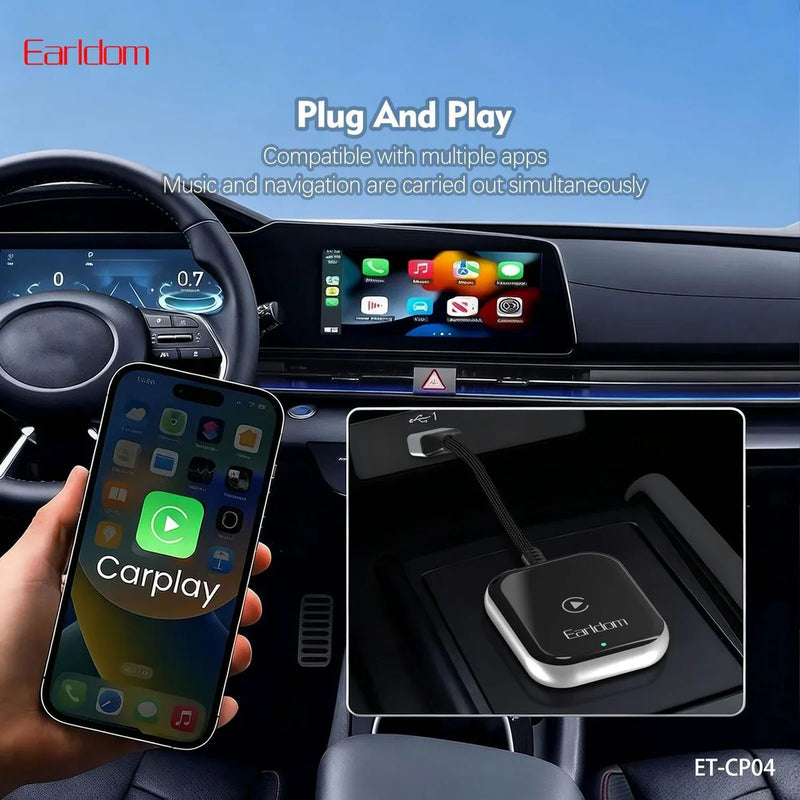 Earldom Wireless CarPlay & Android Auto Adapter — Plug & Play USB Dongle