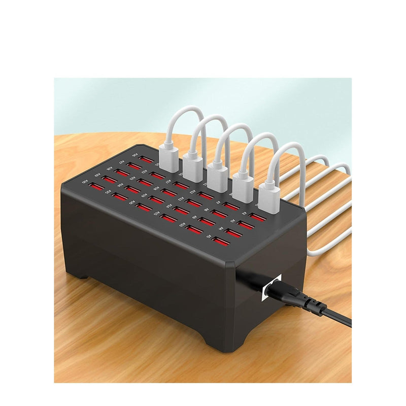 300W USB & Type-C Charging Station – 30-Port Desktop Multi-Device Charger (12 PD + 18 USB)