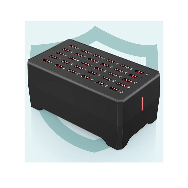 300W USB & Type-C Charging Station – 30-Port Desktop Multi-Device Charger (12 PD + 18 USB)