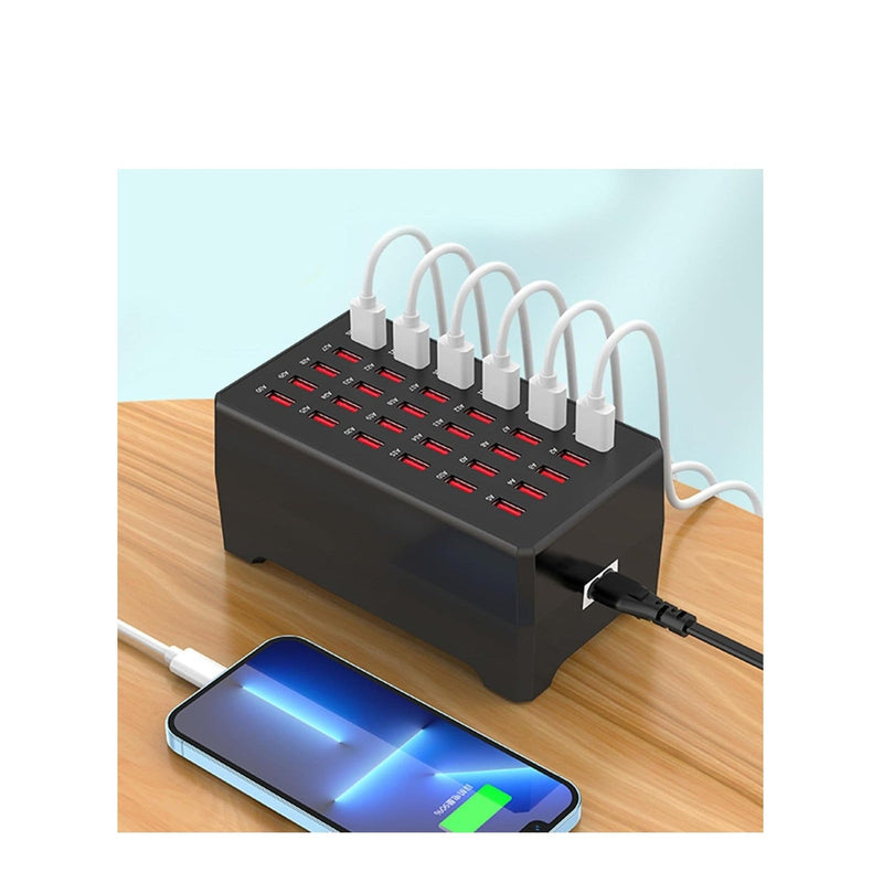 300W USB & Type-C Charging Station – 30-Port Desktop Multi-Device Charger (12 PD + 18 USB)