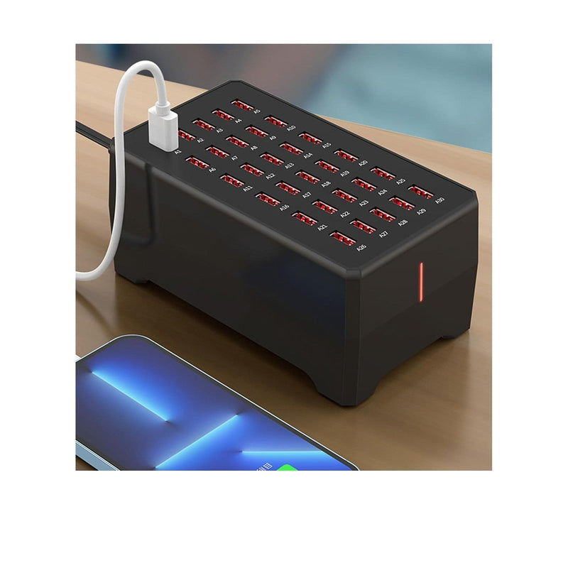 300W USB & Type-C Charging Station – 30-Port Desktop Multi-Device Charger (12 PD + 18 USB)