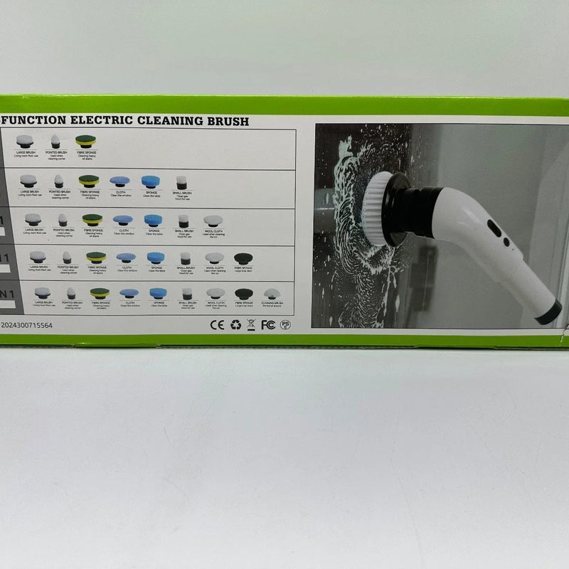 Electric Spin Scrubber with 8 Brush Heads & Extendable Handle – Cordless Rechargeable Bathroom Cleaner