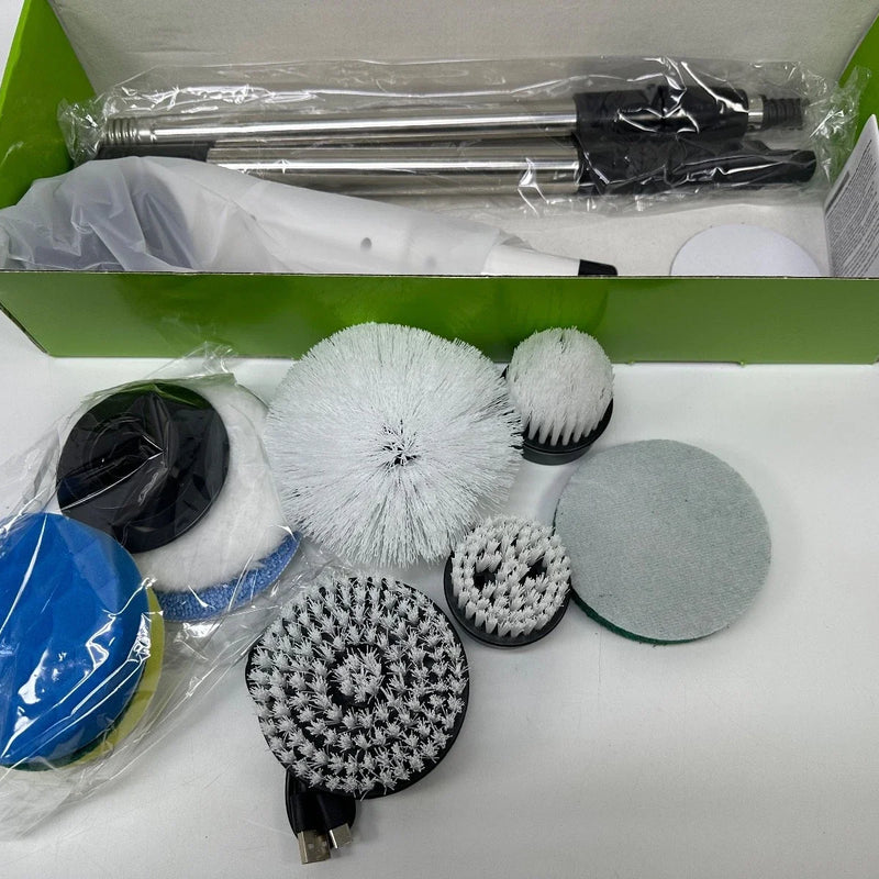 Electric Spin Scrubber with 8 Brush Heads & Extendable Handle – Cordless Rechargeable Bathroom Cleaner