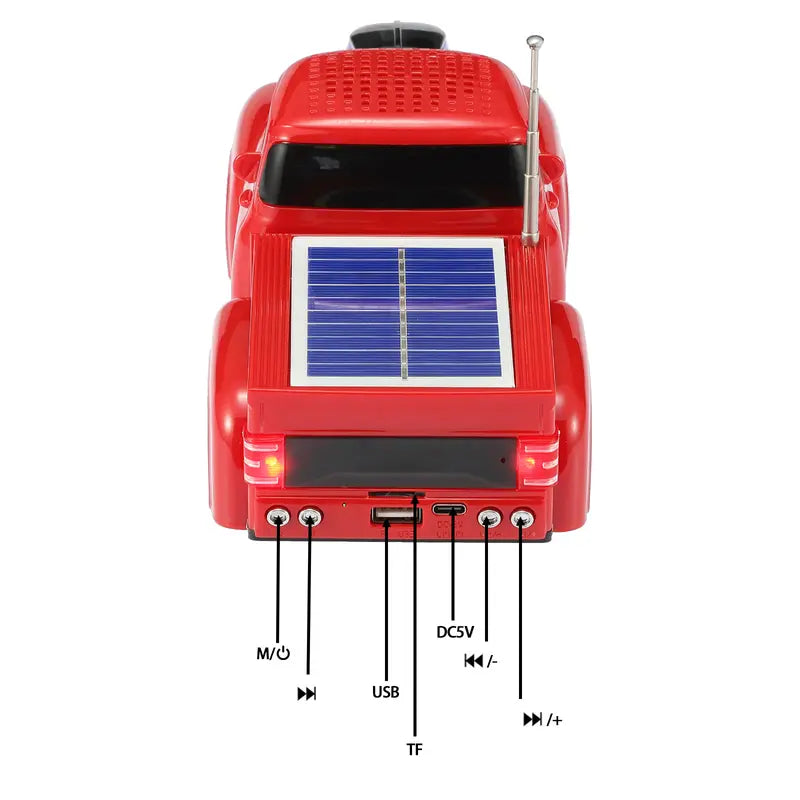 Truck Bluetooth Speaker WS-692 — Solar Charging, LED Lights, TWS, FM Radio