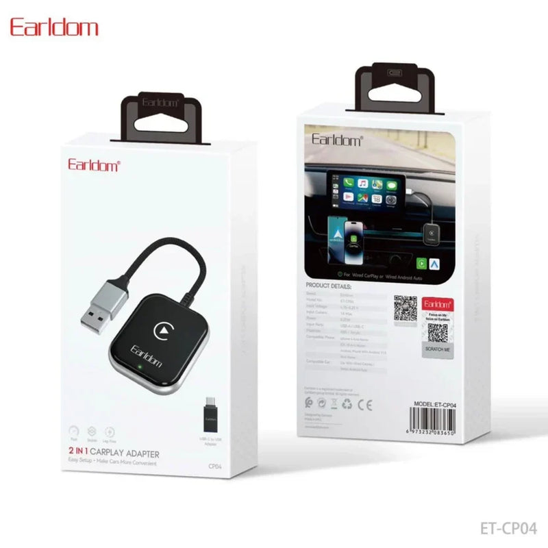 Earldom Wireless CarPlay & Android Auto Adapter — Plug & Play USB Dongle