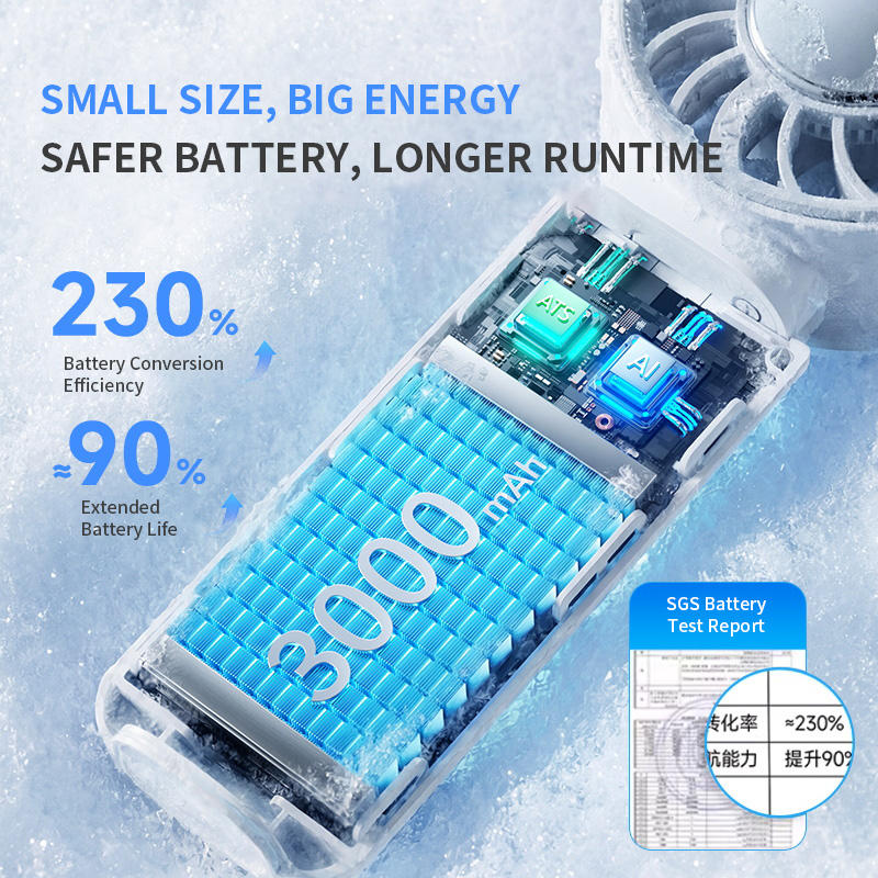 TurboCool Pro Handheld Fan – 10000RPM High-Speed Portable Cooling Fan with Ice Compress & Digital Display
