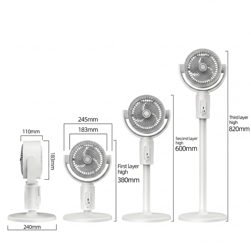 F1 Air Circulation Fan – Rechargeable 3-in-1 Portable Desk & Floor Fan with Remote Control
