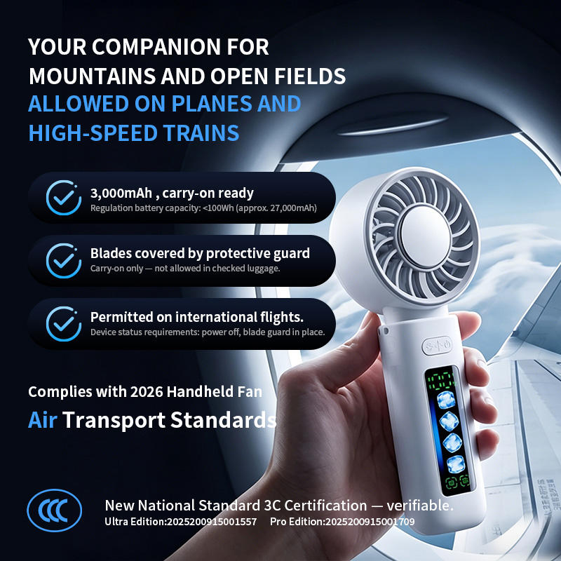 TurboCool Pro Handheld Fan – 10000RPM High-Speed Portable Cooling Fan with Ice Compress & Digital Display