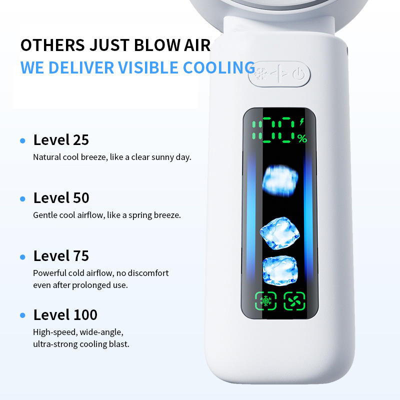 TurboCool Pro Handheld Fan – 10000RPM High-Speed Portable Cooling Fan with Ice Compress & Digital Display