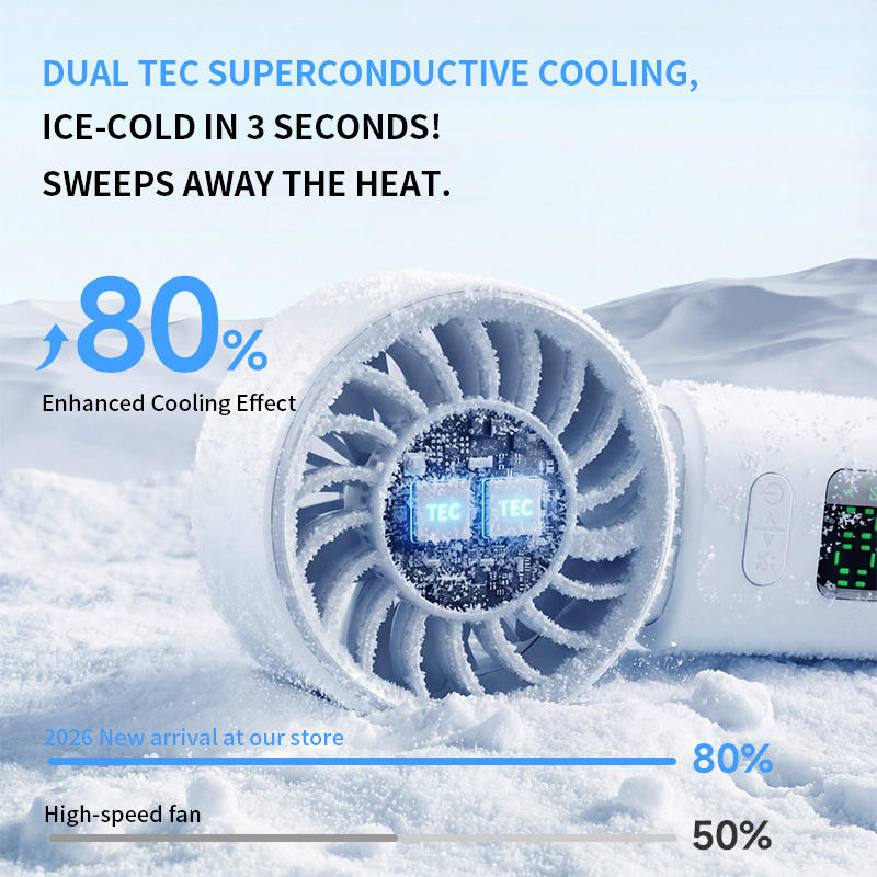 TurboCool Pro Handheld Fan – 10000RPM High-Speed Portable Cooling Fan with Ice Compress & Digital Display