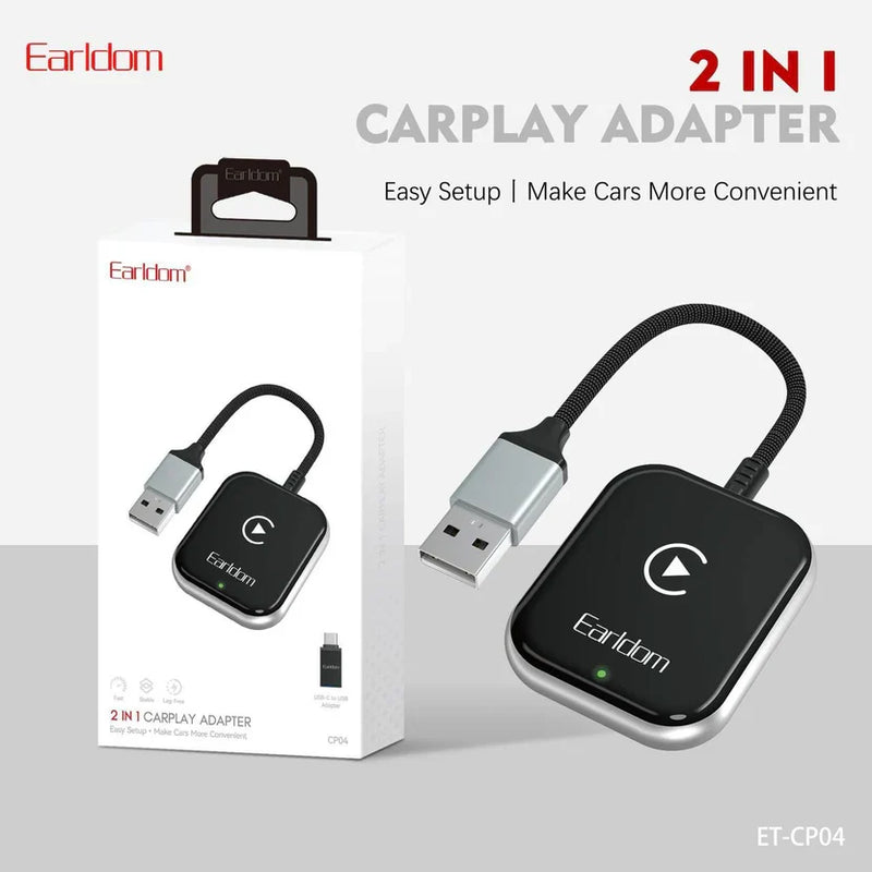 Earldom Wireless CarPlay & Android Auto Adapter — Plug & Play USB Dongle