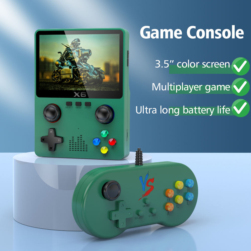 X6 Retro Handheld Game Console – 3.5'' IPS Screen, 10,000+ Games, 11 Emulators, WiFi & TV Output