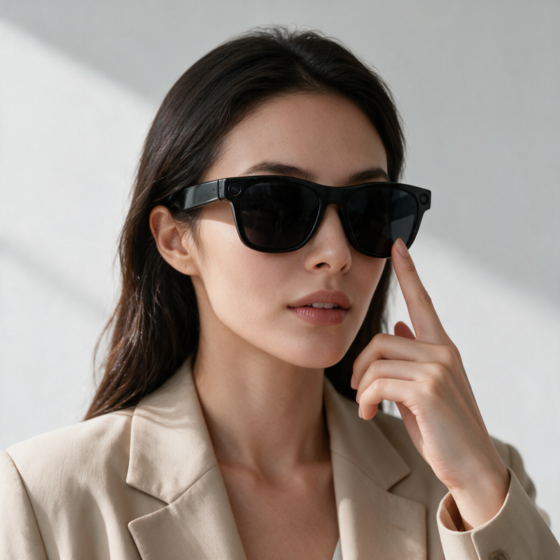 XK One Pro AI Smart Glasses — 8MP HD Camera, Real-Time Translation, Open-Ear Bluetooth Audio, 3 Sets of Lenses