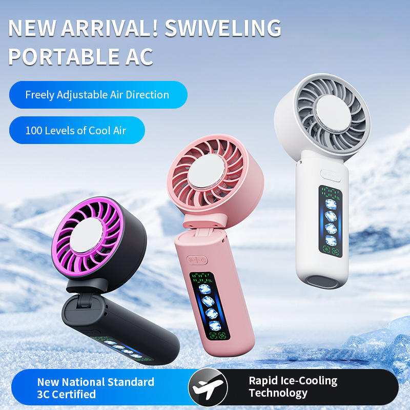 TurboCool Pro Handheld Fan – 10000RPM High-Speed Portable Cooling Fan with Ice Compress & Digital Display