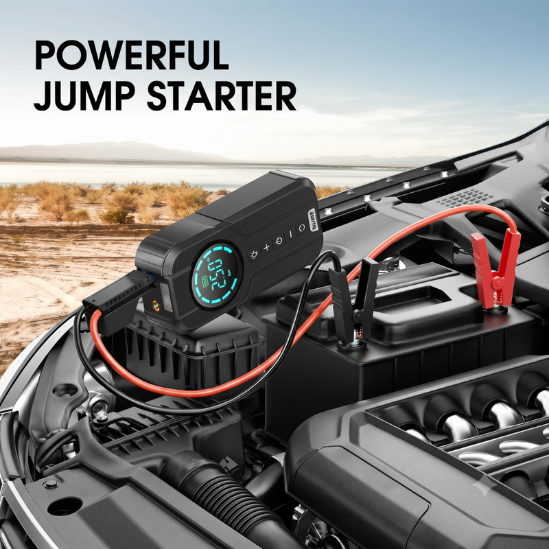 Portable Air Compressor 150PSI Cordless Tire Inflator with 6000mAh Battery & LED Light for Car, Bike & Motorcycle