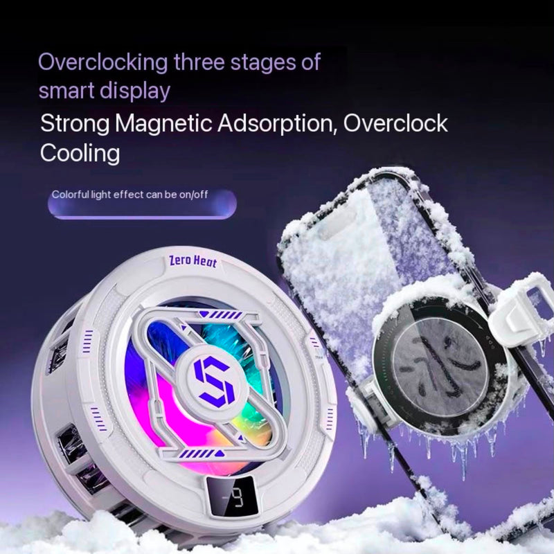 Magnetic Phone Cooler – Semiconductor Turbo Cooling Fan with RGB Lights, USB-C Radiator for Mobile Gaming (iPhone & Android)