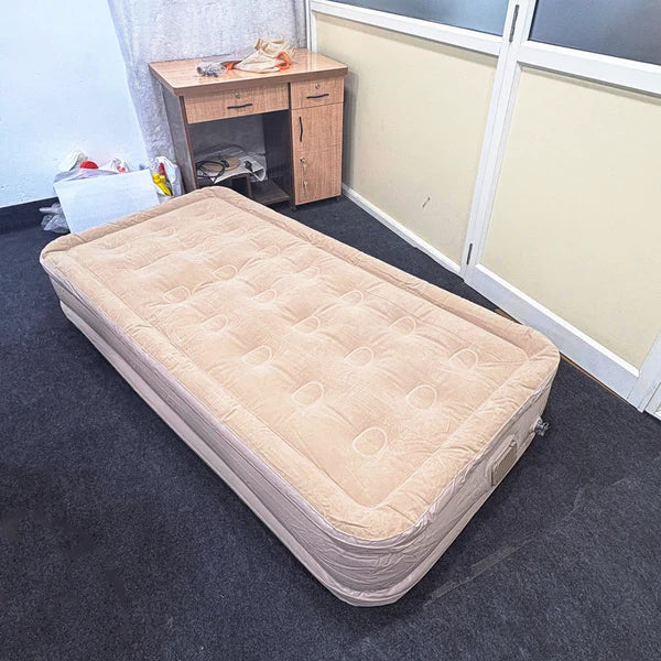 Portable Inflatable Air Mattress with Built-in Pump – Single Size (198×100×40cm) Black Color
