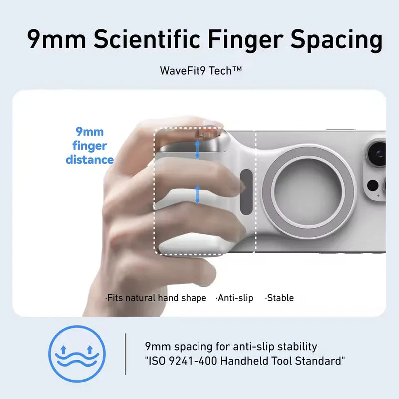 MagSnap Pro Magnetic Phone Camera Grip — Wireless Remote & Anti-Shake Stabilizer