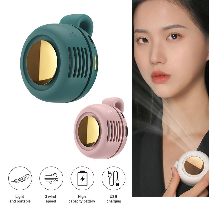 Portable Waist Clip Fan – Rechargeable Bladeless Mini Fan with 3 Speeds & 360° Rotation