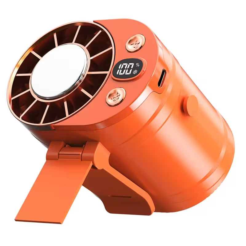 Portable USB Rechargeable 3000mAh Waist Fan with Digital Display – Wearable Mini Air Cooler for Outdoor Work, Travel & Camping