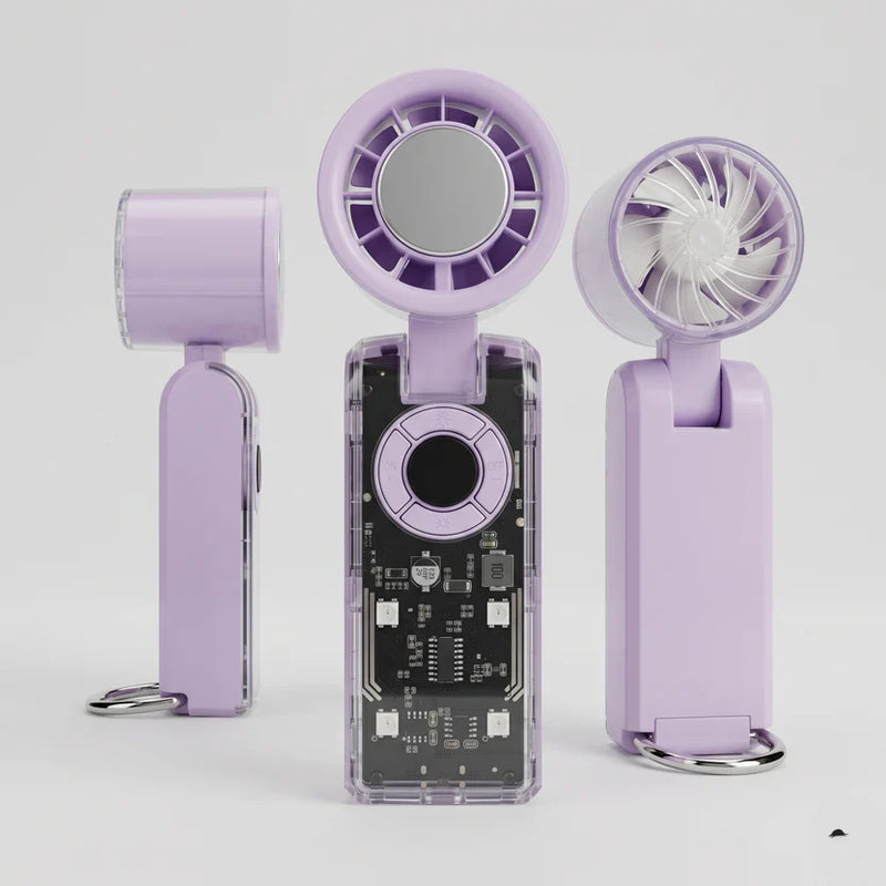 Portable Handheld Fan with Ice Cooler — 100 Speeds, LED Display, USB-C, 3600mAh