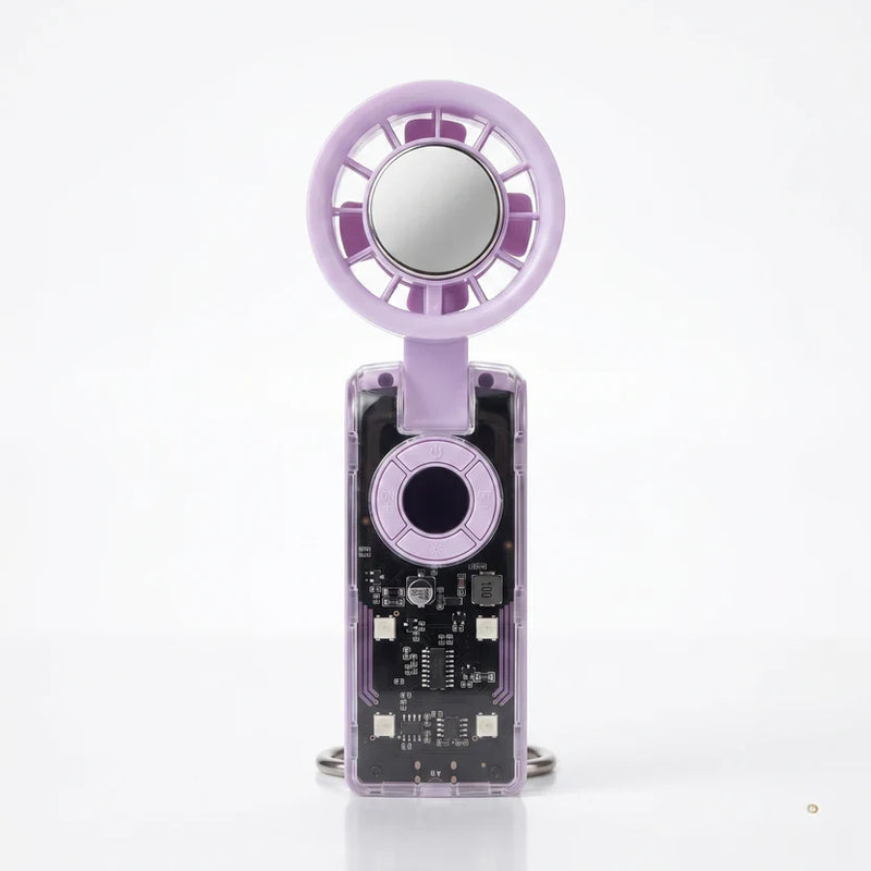 Portable Handheld Fan with Ice Cooler — 100 Speeds, LED Display, USB-C, 3600mAh