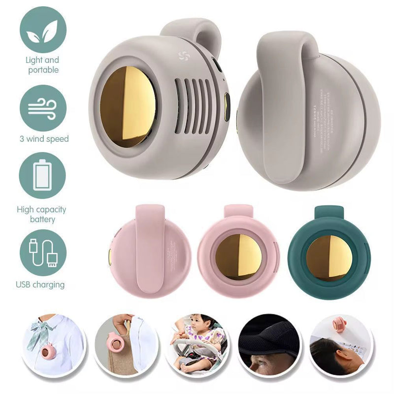 Portable Waist Clip Fan – Rechargeable Bladeless Mini Fan with 3 Speeds & 360° Rotation