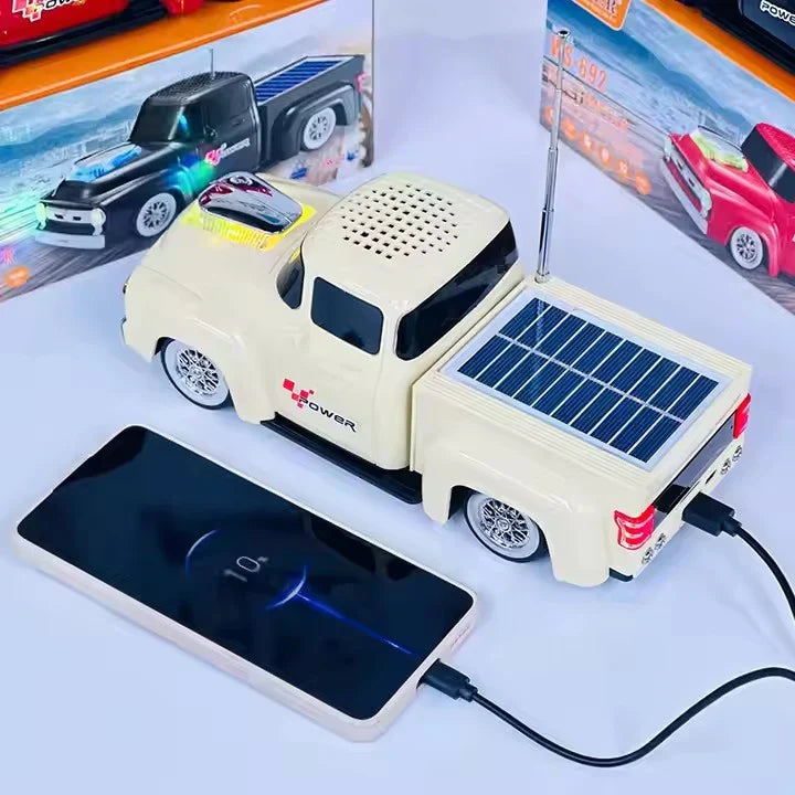 Truck Bluetooth Speaker WS-692 — Solar Charging, LED Lights, TWS, FM Radio
