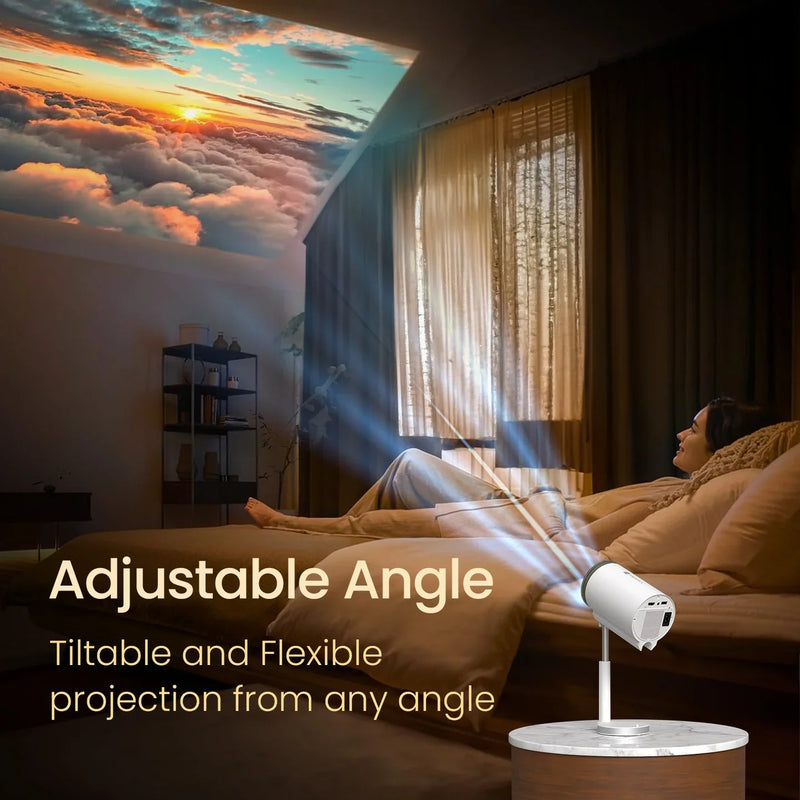 Smart Mini Projector with WiFi & Bluetooth – 4K Supported Portable Home Cinema Projector