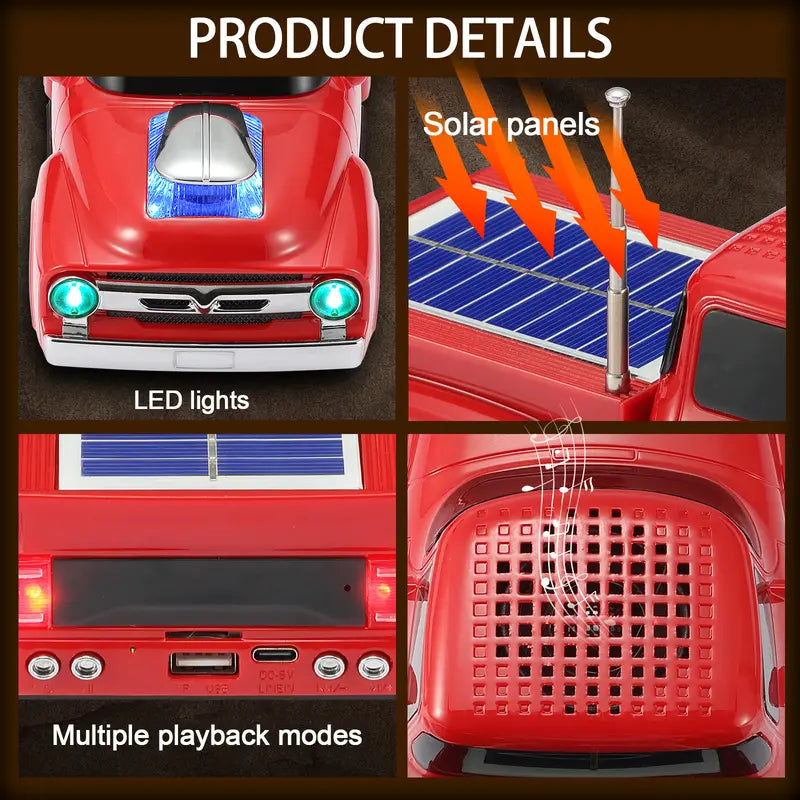 Truck Bluetooth Speaker WS-692 — Solar Charging, LED Lights, TWS, FM Radio