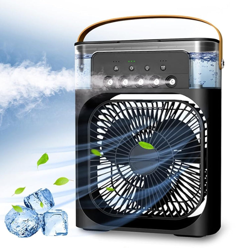 Portable Mini Air Cooler Fan – USB Powered 3-in-1 Personal AC, Humidifier & LED Night Light