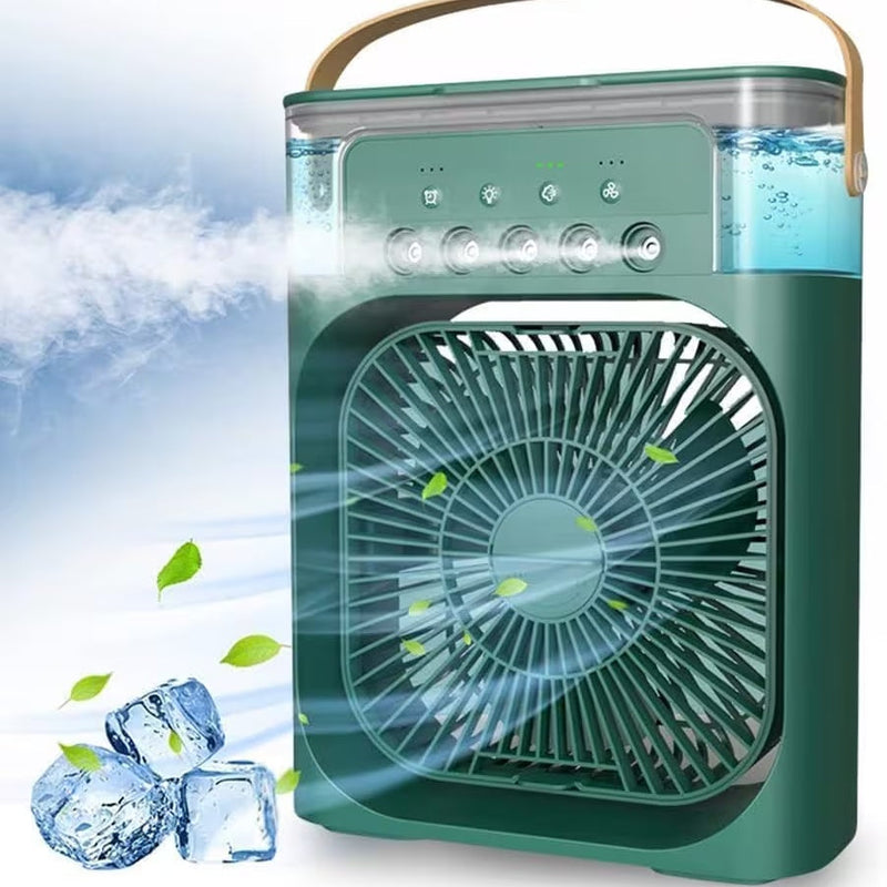 Portable Mini Air Cooler Fan – USB Powered 3-in-1 Personal AC, Humidifier & LED Night Light
