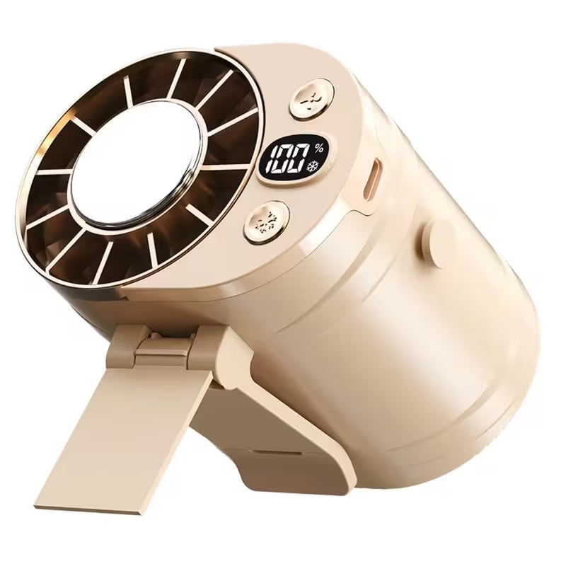Portable USB Rechargeable 3000mAh Waist Fan with Digital Display – Wearable Mini Air Cooler for Outdoor Work, Travel & Camping