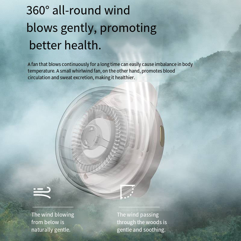 Portable Waist Clip Fan – Rechargeable Bladeless Mini Fan with 3 Speeds & 360° Rotation