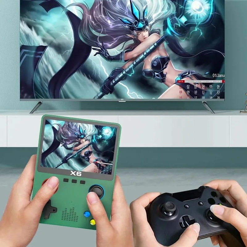 X6 Retro Handheld Game Console – 3.5'' IPS Screen, 10,000+ Games, 11 Emulators, WiFi & TV Output